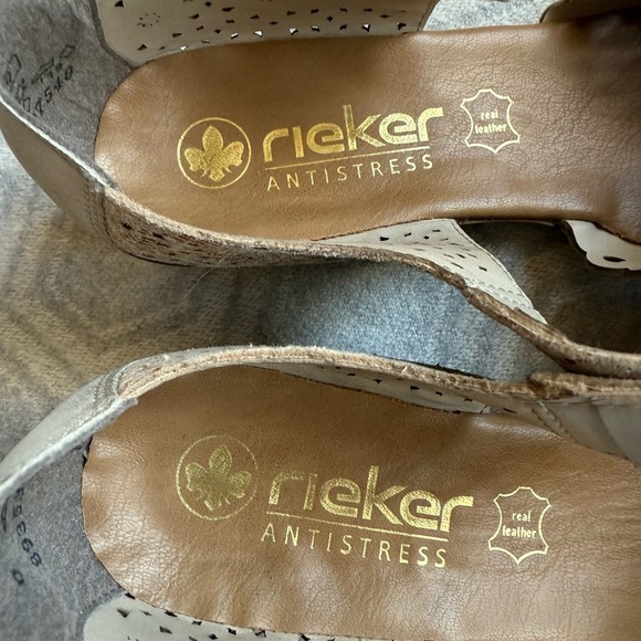 RIEKER Mirjam 53 Mary Jane Leather Pumps Beige Multi Women’s EU 39 / US 8 - Picture 12 of 16